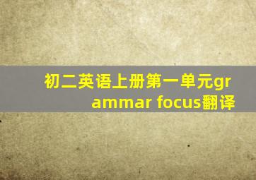 初二英语上册第一单元grammar focus翻译